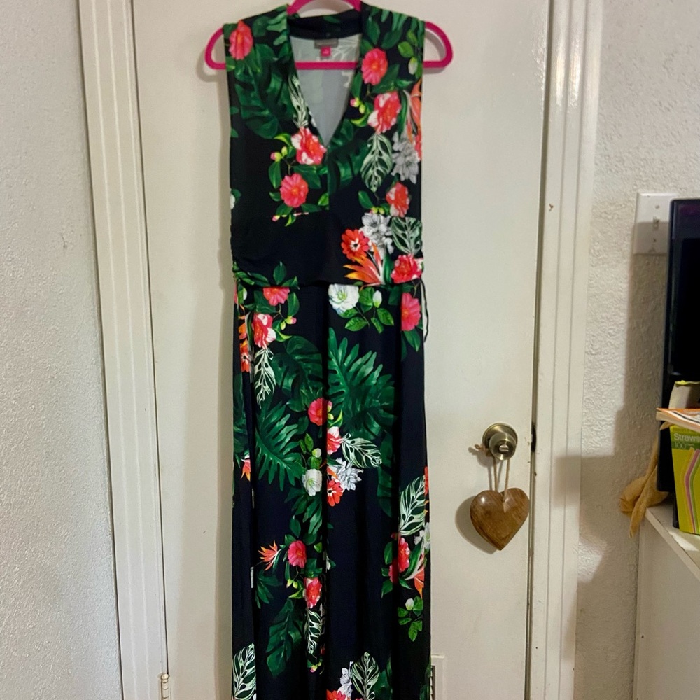 Vince Camuto Floral Sleeveless Maxi Dress Large